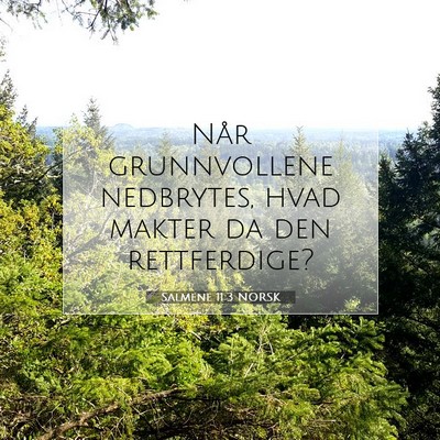 Picture 07 - Salmene 11:3 NORSK - Når grunnvollene nedbrytes, hvad makter da den - Bible Verse Picture