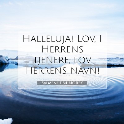 Picture 07 - Salmene 113:1 NORSK - Halleluja! Lov, I Herrens tjenere, lov Herrens - Bible Verse Picture