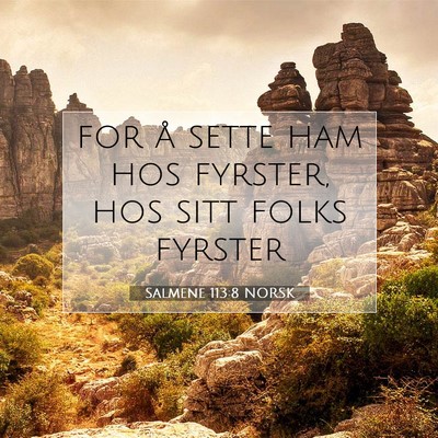 Picture 07 - Salmene 113:8 NORSK - for å sette ham hos fyrster, hos sitt folks - Bible Verse Picture