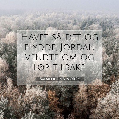 Picture 07 - Salmene 114:3 NORSK - Havet så det og flydde, Jordan vendte om og løp - Bible Verse Picture