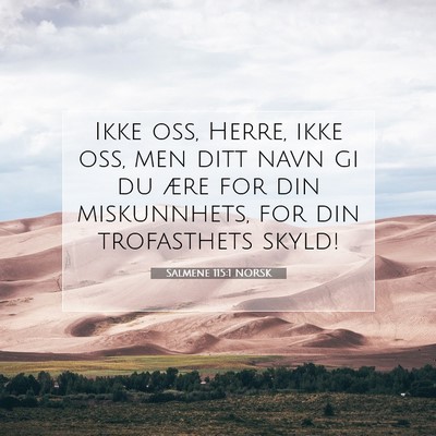 Picture 07 - Salmene 115:1 NORSK - Ikke oss, Herre, ikke oss, men ditt navn gi du - Bible Verse Picture