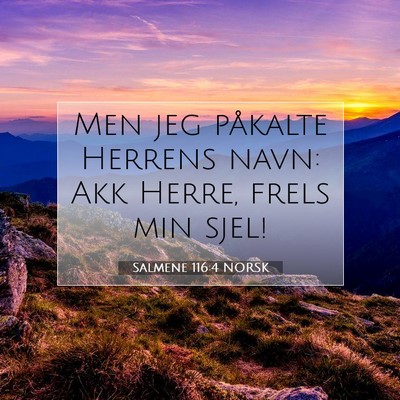Picture 07 - Salmene 116:4 NORSK - Men jeg påkalte Herrens navn: Akk Herre, frels - Bible Verse Picture