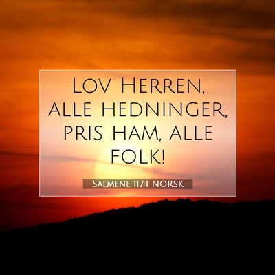 Picture 07 - Salmene 117:1 NORSK - Lov Herren, alle hedninger, pris ham, alle - Bible Verse Picture