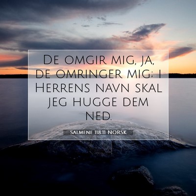 Picture 07 - Salmene 118:11 NORSK - De omgir mig, ja, de omringer mig; i Herrens navn - Bible Verse Picture