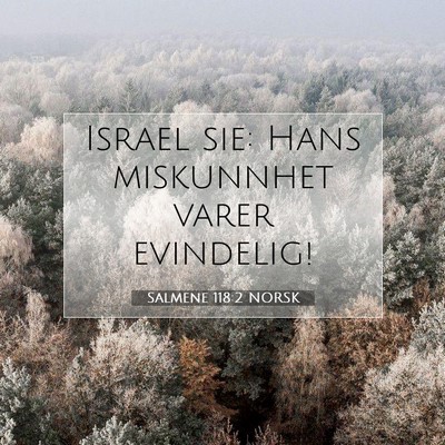 Picture 07 - Salmene 118:2 NORSK - Israel sie: Hans miskunnhet varer - Bible Verse Picture