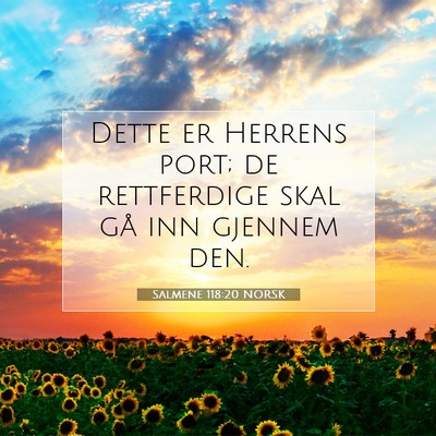 Picture 07 - Salmene 118:20 NORSK - Dette er Herrens port; de rettferdige skal gå - Bible Verse Picture