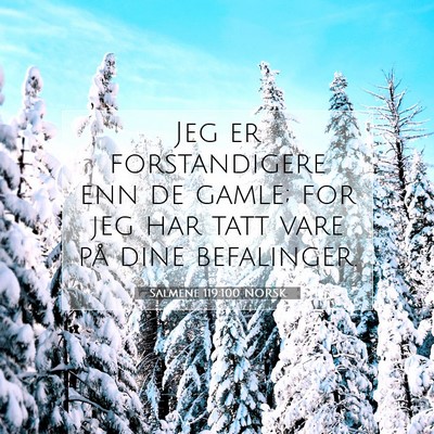 Picture 07 - Salmene 119:100 NORSK - Jeg er forstandigere enn de gamle; for jeg har - Bible Verse Picture