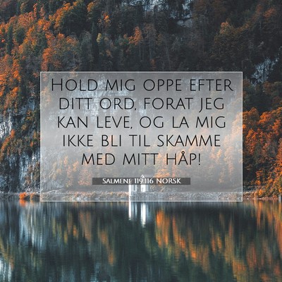Picture 07 - Salmene 119:116 NORSK - Hold mig oppe efter ditt ord, forat jeg kan leve, - Bible Verse Picture