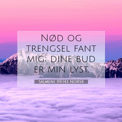 Picture 07 - Salmene 119:143 NORSK - Nød og trengsel fant mig; dine bud er min - Bible Verse Picture