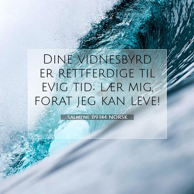 Picture 07 - Salmene 119:144 NORSK - Dine vidnesbyrd er rettferdige til evig tid; lær - Bible Verse Picture