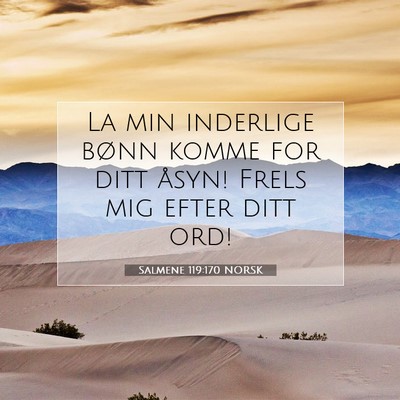 Picture 07 - Salmene 119:170 NORSK - La min inderlige bønn komme for ditt åsyn! - Bible Verse Picture