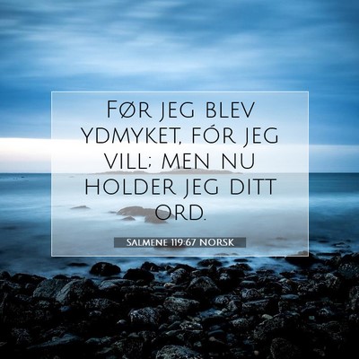 Picture 07 - Salmene 119:67 NORSK - Før jeg blev ydmyket, fór jeg vill; men nu - Bible Verse Picture