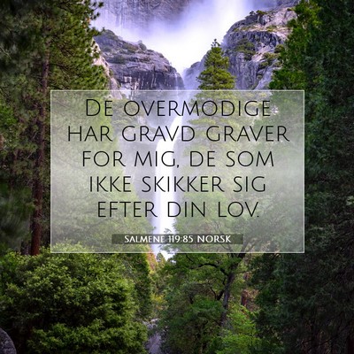 Picture 07 - Salmene 119:85 NORSK - De overmodige har gravd graver for mig, de som - Bible Verse Picture