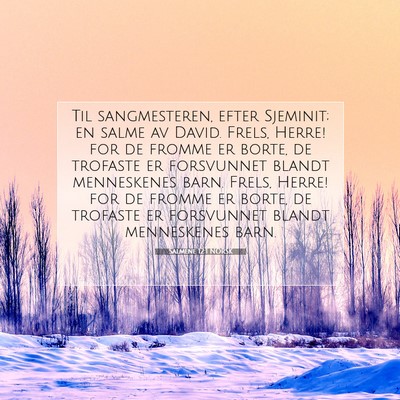 Picture 07 - Salmene 12:1 NORSK - Til sangmesteren, efter Sjeminit; en salme av - Bible Verse Picture