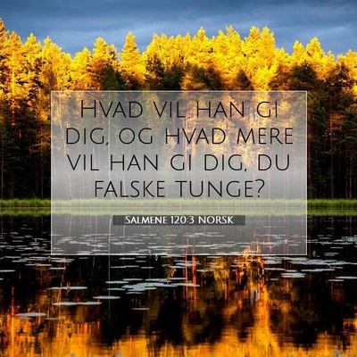 Picture 07 - Salmene 120:3 NORSK - Hvad vil han gi dig, og hvad mere vil han gi dig, - Bible Verse Picture