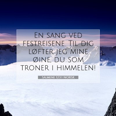 Picture 07 - Salmene 123:1 NORSK - En sang ved festreisene. Til dig løfter jeg mine - Bible Verse Picture