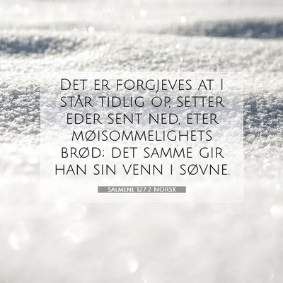 Picture 07 - Salmene 127:2 NORSK - Det er forgjeves at I står tidlig op, setter - Bible Verse Picture