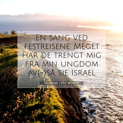 Picture 07 - Salmene 129:1 NORSK - En sang ved festreisene. Meget har de trengt mig - Bible Verse Picture