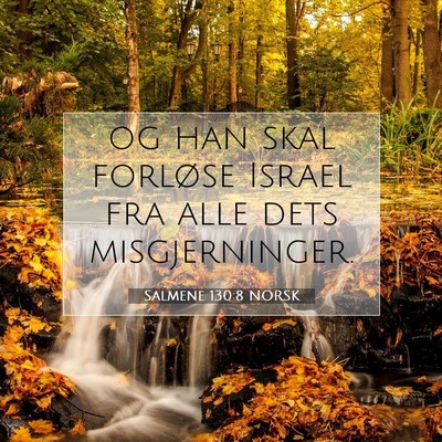 Picture 07 - Salmene 130:8 NORSK - og han skal forløse Israel fra alle dets - Bible Verse Picture