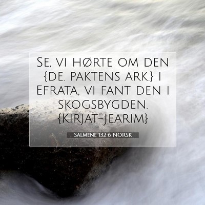 Picture 07 - Salmene 132:6 NORSK - Se, vi hørte om den {de. paktens ark.} i Efrata, - Bible Verse Picture