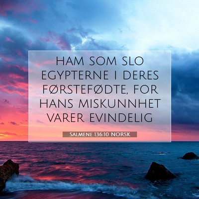 Picture 07 - Salmene 136:10 NORSK - ham som slo egypterne i deres førstefødte, for - Bible Verse Picture