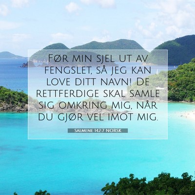 Picture 07 - Salmene 142:7 NORSK - Før min sjel ut av fengslet, så jeg kan love - Bible Verse Picture