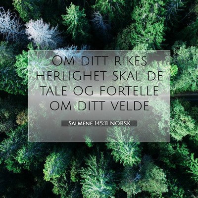 Picture 07 - Salmene 145:11 NORSK - Om ditt rikes herlighet skal de tale og fortelle - Bible Verse Picture