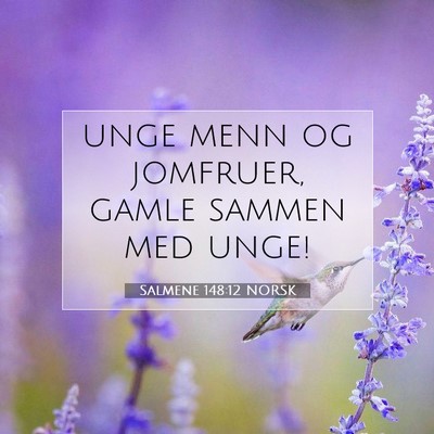 Picture 07 - Salmene 148:12 NORSK - unge menn og jomfruer, gamle sammen med - Bible Verse Picture