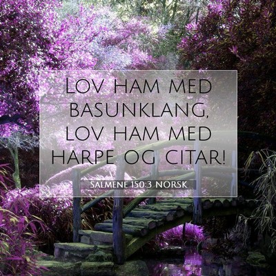 Picture 07 - Salmene 150:3 NORSK - Lov ham med basunklang, lov ham med harpe og - Bible Verse Picture