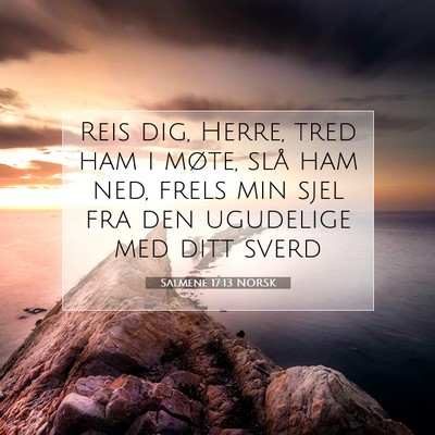 Picture 07 - Salmene 17:13 NORSK - Reis dig, Herre, tred ham i møte, slå ham ned, - Bible Verse Picture