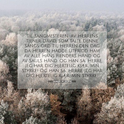 Picture 07 - Salmene 18:1 NORSK - Til sangmesteren; av Herrens tjener David, som - Bible Verse Picture