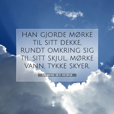 Picture 07 - Salmene 18:11 NORSK - Han gjorde mørke til sitt dekke, rundt omkring - Bible Verse Picture