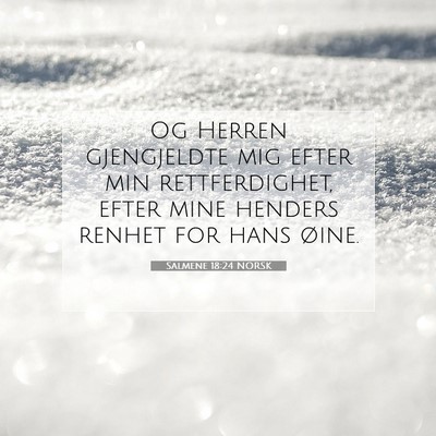 Picture 07 - Salmene 18:24 NORSK - Og Herren gjengjeldte mig efter min - Bible Verse Picture