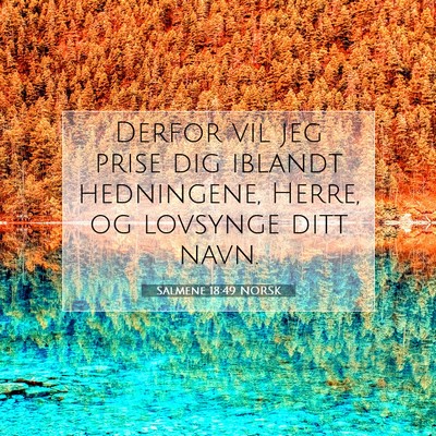Picture 07 - Salmene 18:49 NORSK - Derfor vil jeg prise dig iblandt hedningene, - Bible Verse Picture