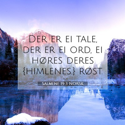 Picture 07 - Salmene 19:3 NORSK - Der er ei tale, der er ei ord, ei høres deres - Bible Verse Picture