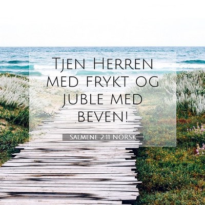Picture 07 - Salmene 2:11 NORSK - Tjen Herren med frykt og juble med - Bible Verse Picture