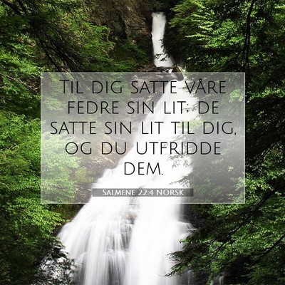 Picture 07 - Salmene 22:4 NORSK - Til dig satte våre fedre sin lit; de satte sin - Bible Verse Picture