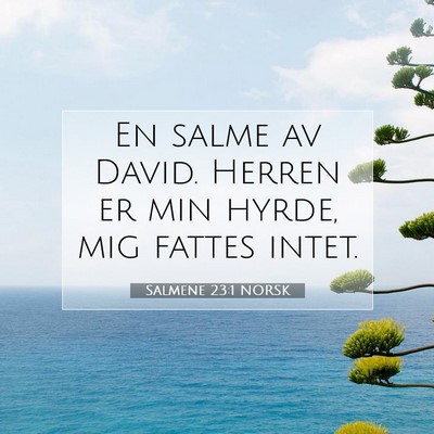 Picture 07 - Salmene 23:1 NORSK - En salme av David. Herren er min hyrde, mig - Bible Verse Picture