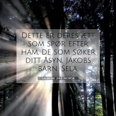 Picture 07 - Salmene 24:6 NORSK - Dette er deres ætt som spør efter ham, de som - Bible Verse Picture