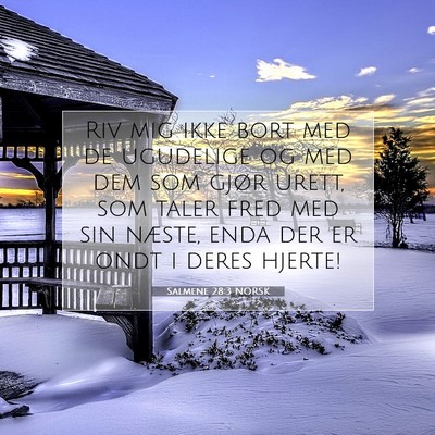 Picture 07 - Salmene 28:3 NORSK - Riv mig ikke bort med de ugudelige og med dem som - Bible Verse Picture
