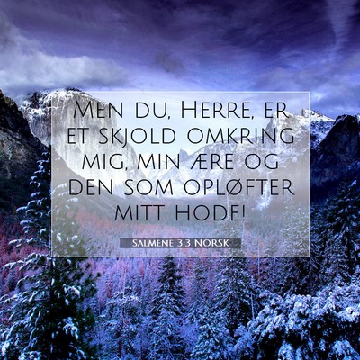 Picture 07 - Salmene 3:3 NORSK - Men du, Herre, er et skjold omkring mig, min ære - Bible Verse Picture