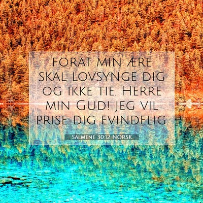 Picture 07 - Salmene 30:12 NORSK - forat min ære skal lovsynge dig og ikke tie. - Bible Verse Picture