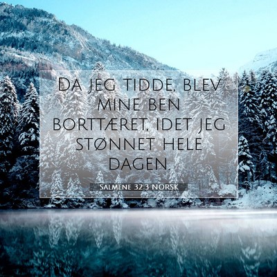 Picture 07 - Salmene 32:3 NORSK - Da jeg tidde, blev mine ben borttæret, idet jeg - Bible Verse Picture