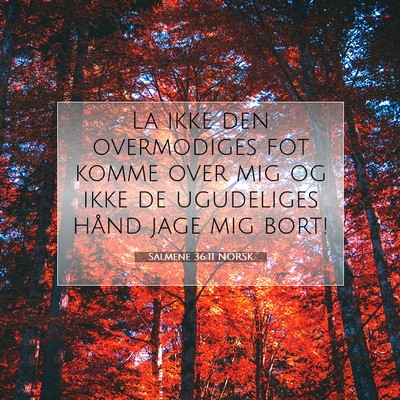 Picture 07 - Salmene 36:11 NORSK - La ikke den overmodiges fot komme over mig og - Bible Verse Picture