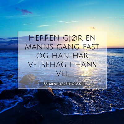 Picture 07 - Salmene 37:23 NORSK - Herren gjør en manns gang fast, og han har - Bible Verse Picture