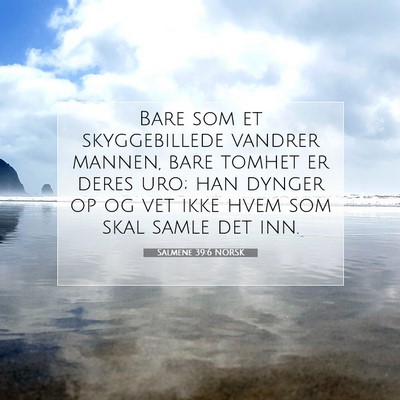 Picture 07 - Salmene 39:6 NORSK - Bare som et skyggebillede vandrer mannen, bare - Bible Verse Picture