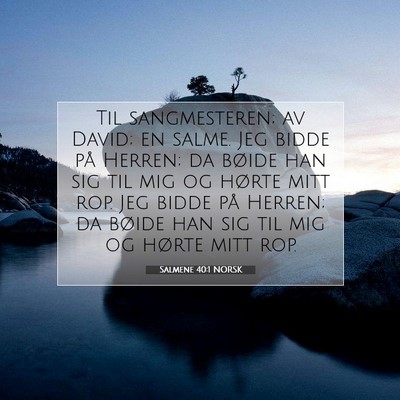 Picture 07 - Salmene 40:1 NORSK - Til sangmesteren; av David; en salme. Jeg bidde - Bible Verse Picture