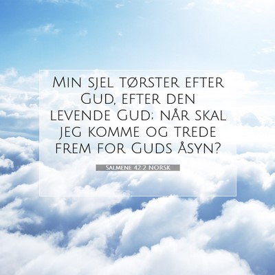 Picture 07 - Salmene 42:2 NORSK - Min sjel tørster efter Gud, efter den levende - Bible Verse Picture