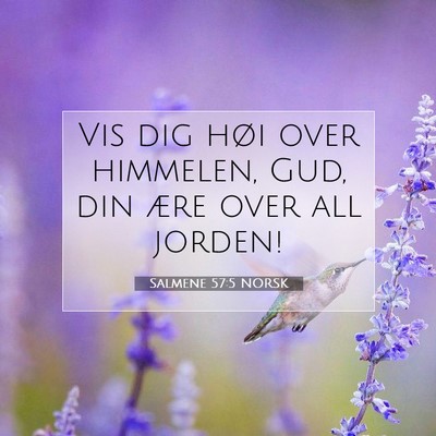 Picture 07 - Salmene 57:5 NORSK - Vis dig høi over himmelen, Gud, din ære over - Bible Verse Picture