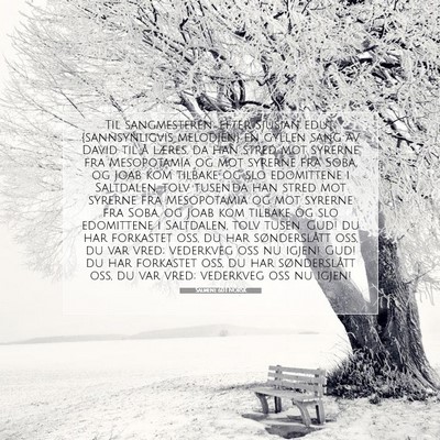 Picture 07 - Salmene 60:1 NORSK - Til sangmesteren; efter Sjusjan edut; - Bible Verse Picture